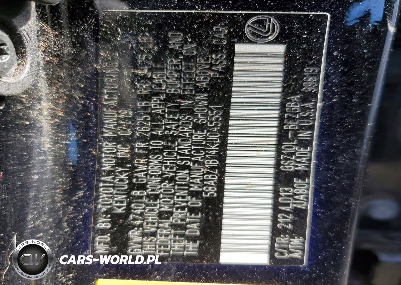 2019 Lexus Es 350 VIN:58ABZ1B14KU045551 - 12
