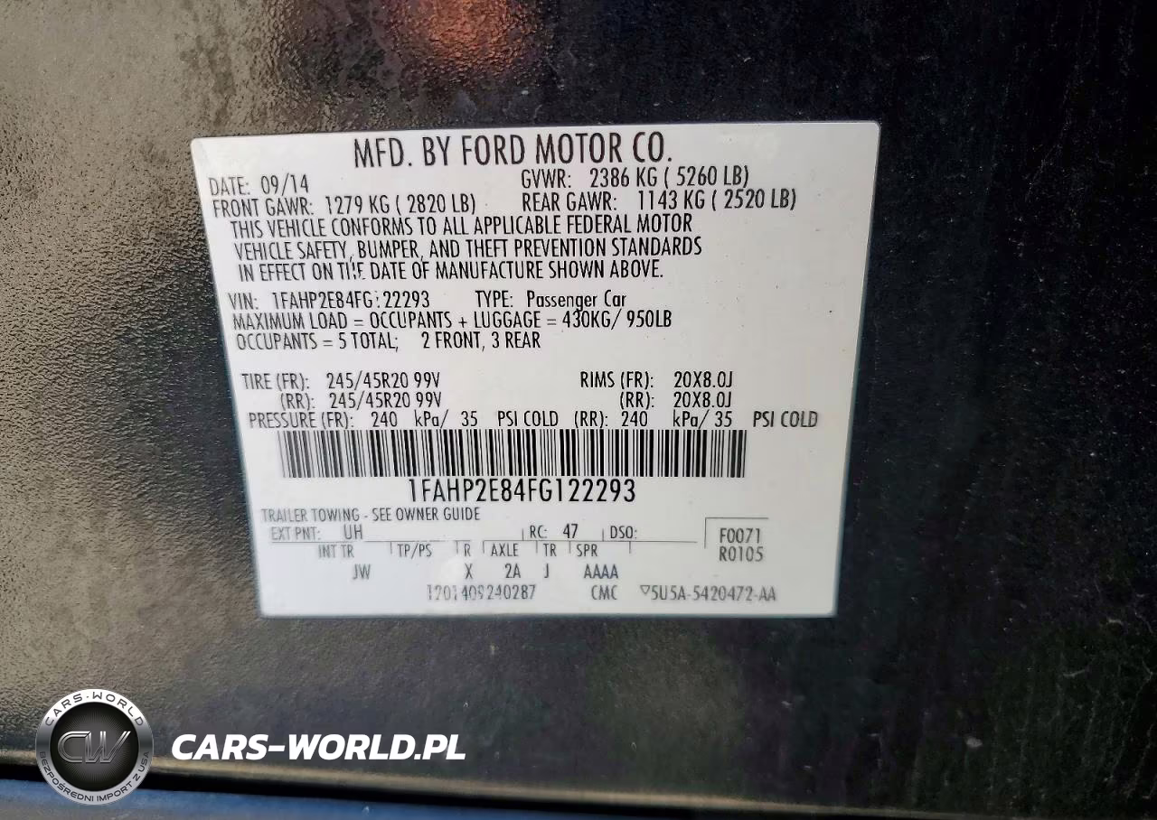 2015 Ford Taurus Sel VIN:1FAHP2E84FG122293 - 13
