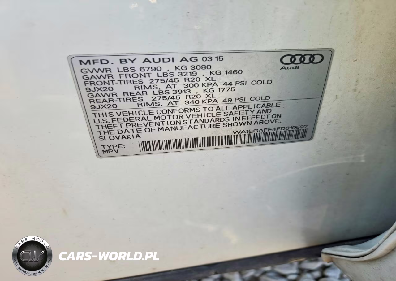 2015 Audi Q7 Premium Plus VIN:WA1LGAFE4FD019597 - 13
