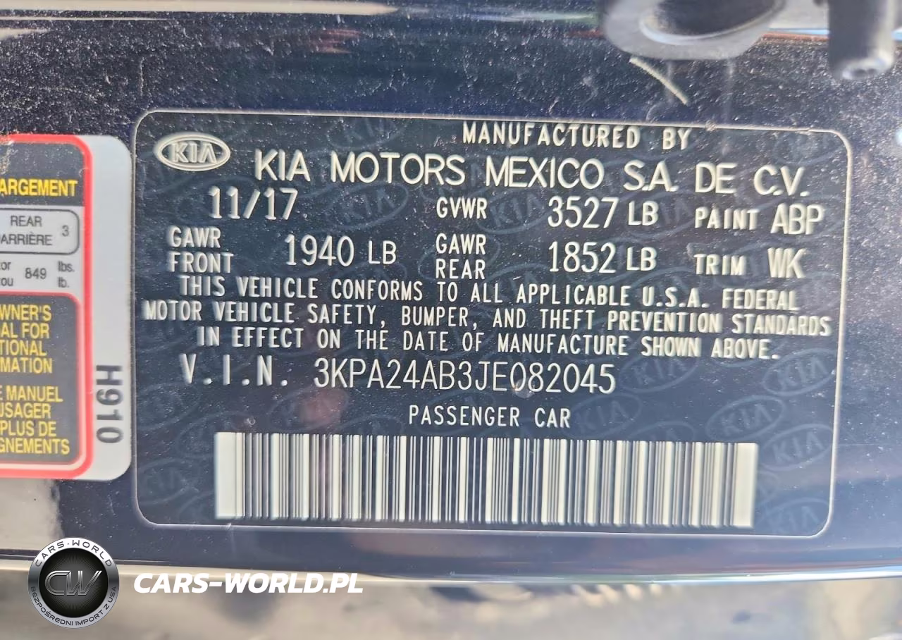 2018 Kia Rio Lx VIN:3KPA24AB3JE082045 - 12