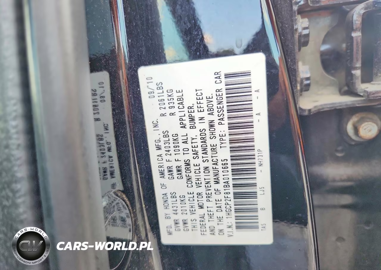 2011 Honda Accord Exl VIN:1HGCP2F81BA010665 - 13