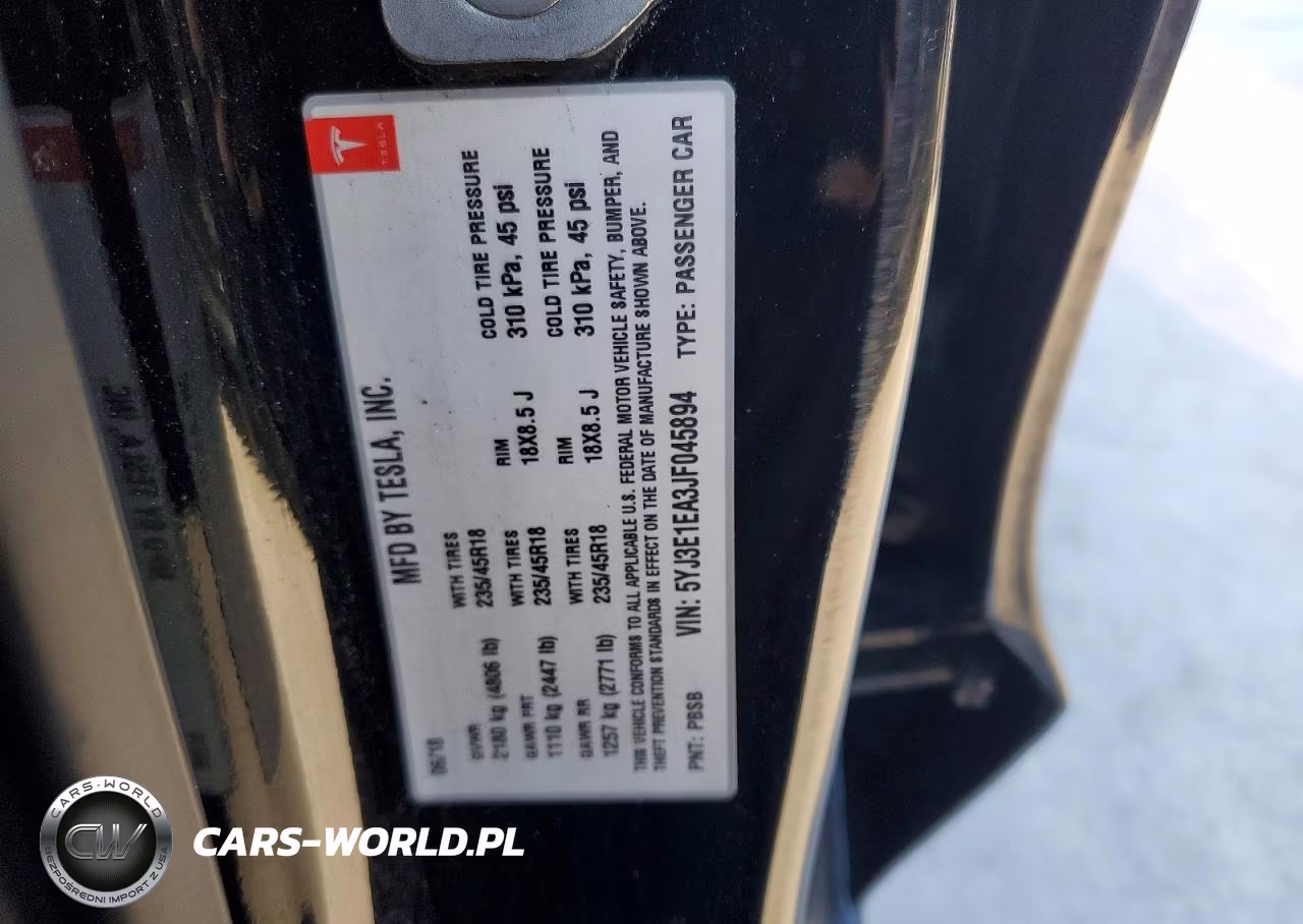 2018 Tesla Model 3 VIN:5YJ3E1EA3JF045894 - 12