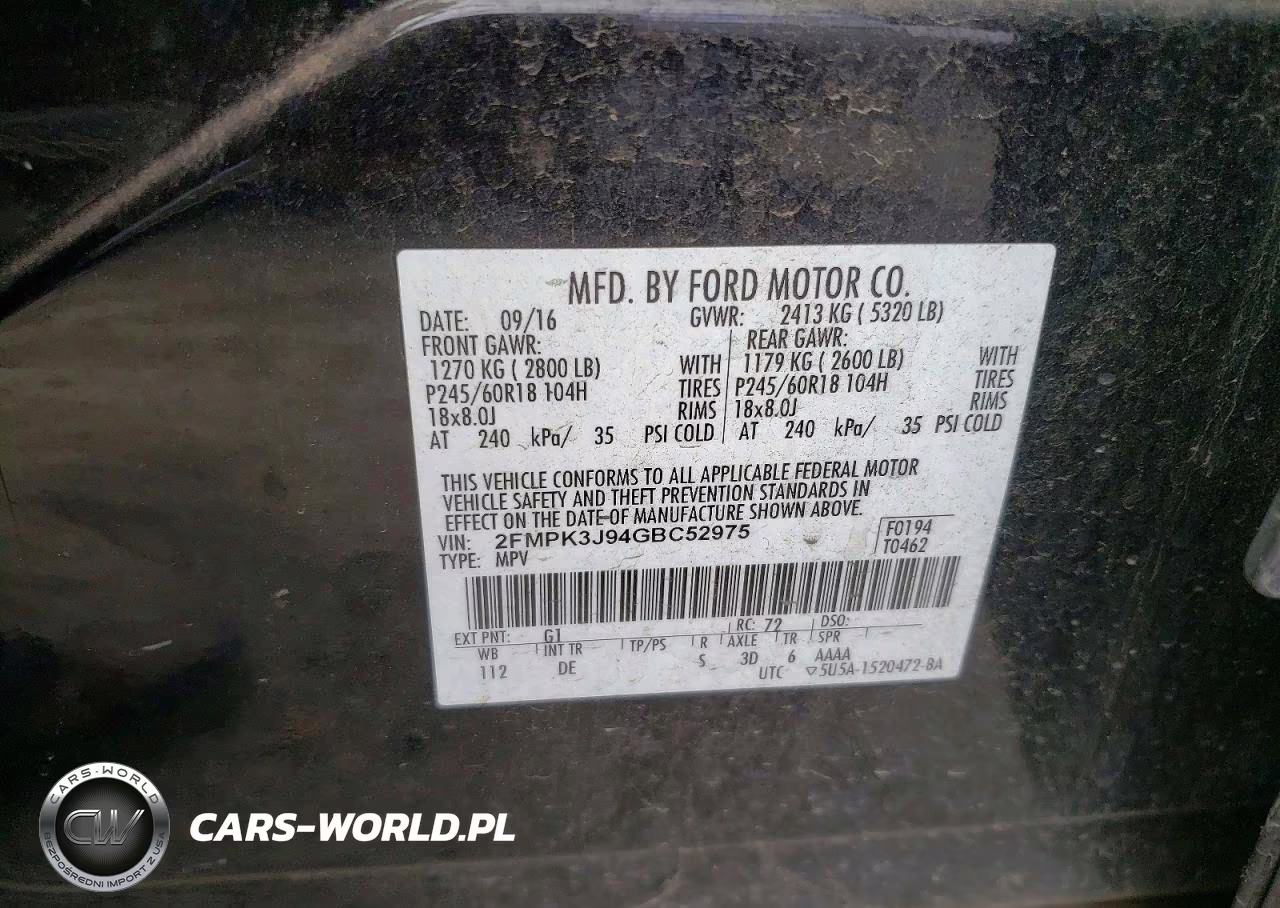 2016 Ford Edge Sel VIN:2FMPK3J94GBC52975 - 12