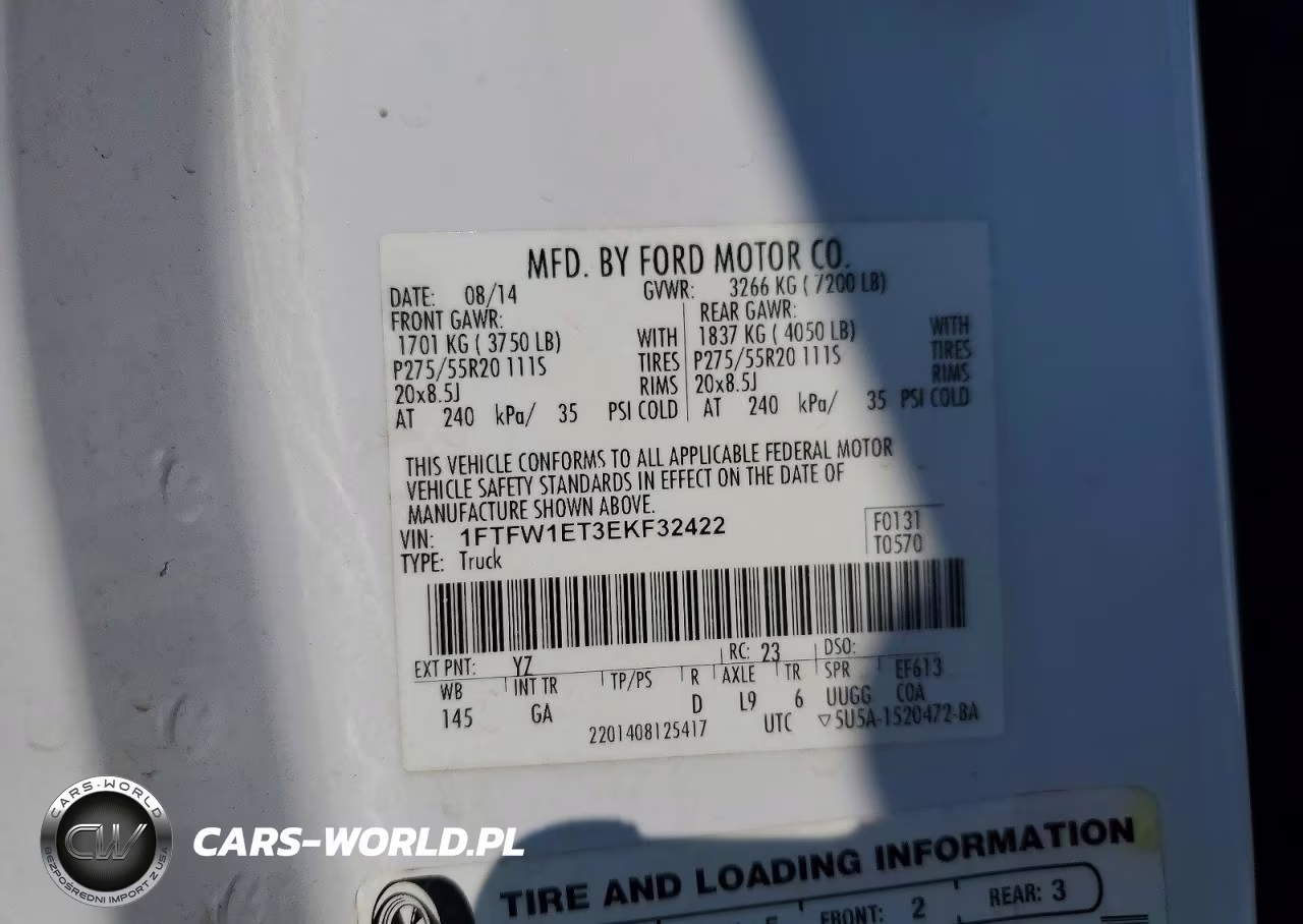 2014 Ford F150 Supercrew VIN:1FTFW1ET3EKF32422 - 12