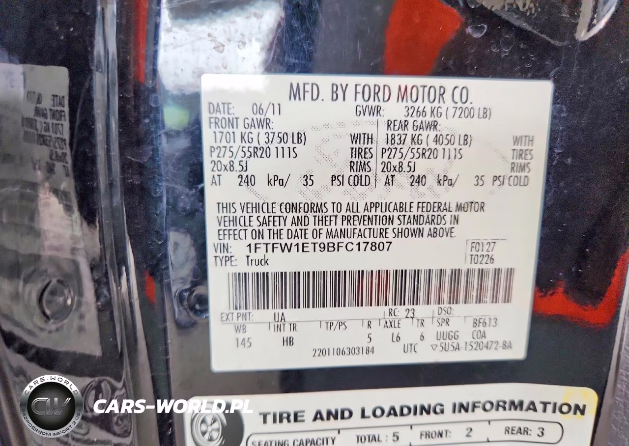 2011 Ford F150 Supercrew VIN:1FTFW1ET9BFC17807 - 12