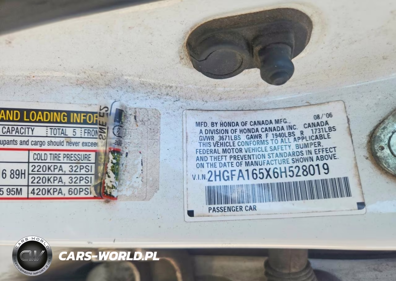 HONDA CIVIC VIN:2HGFA165X6H528019 - 12