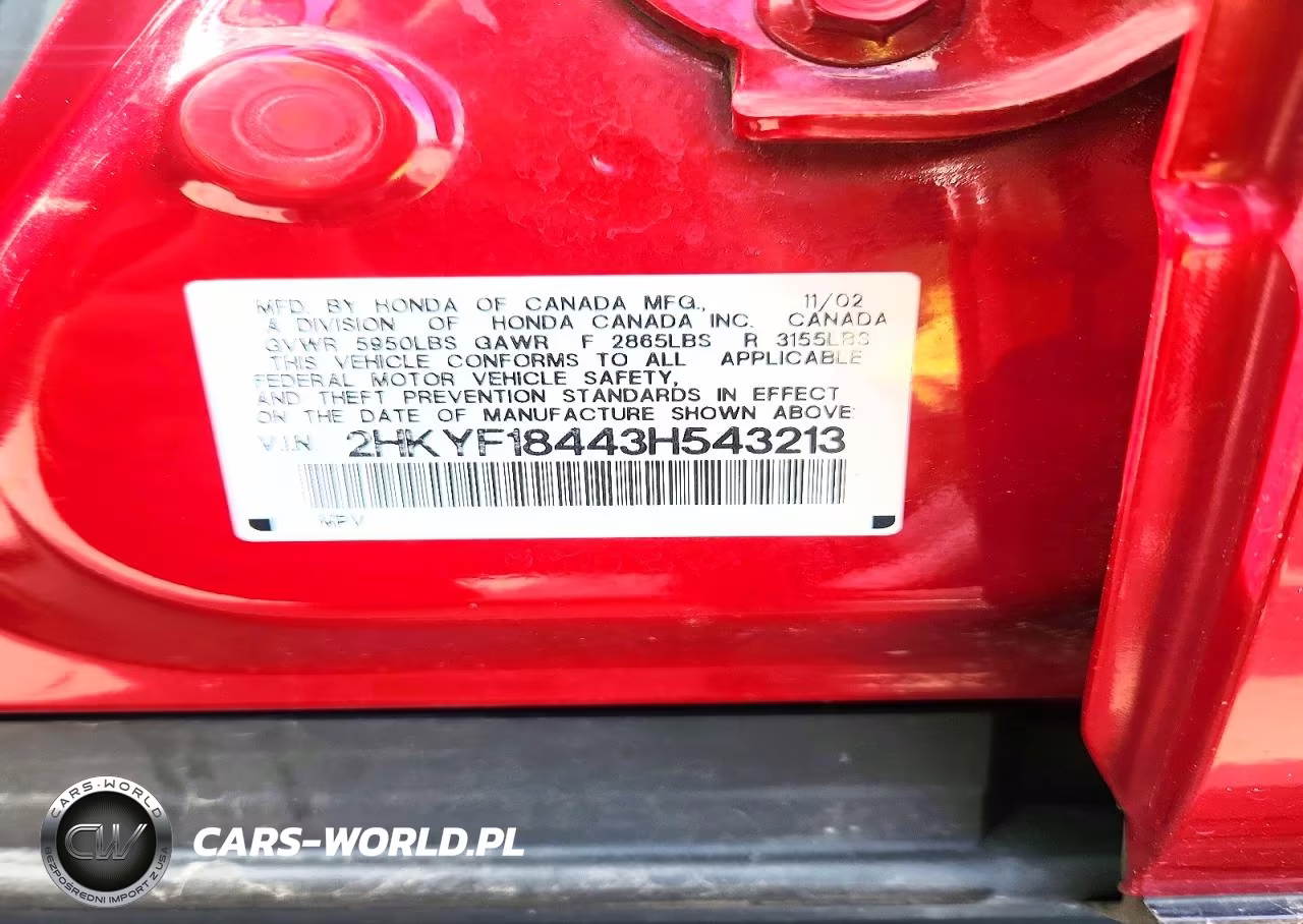 2003 Honda Pilot Ex VIN:2HKYF18443H543213 - 13