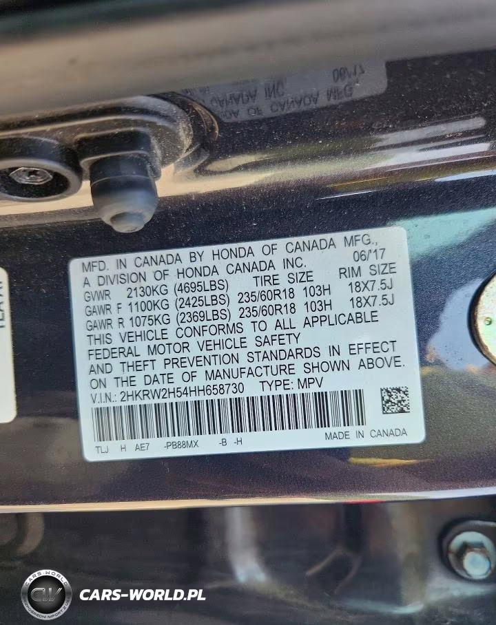 2017 Honda Cr-V Ex VIN:2HKRW2H54HH658730 - 13