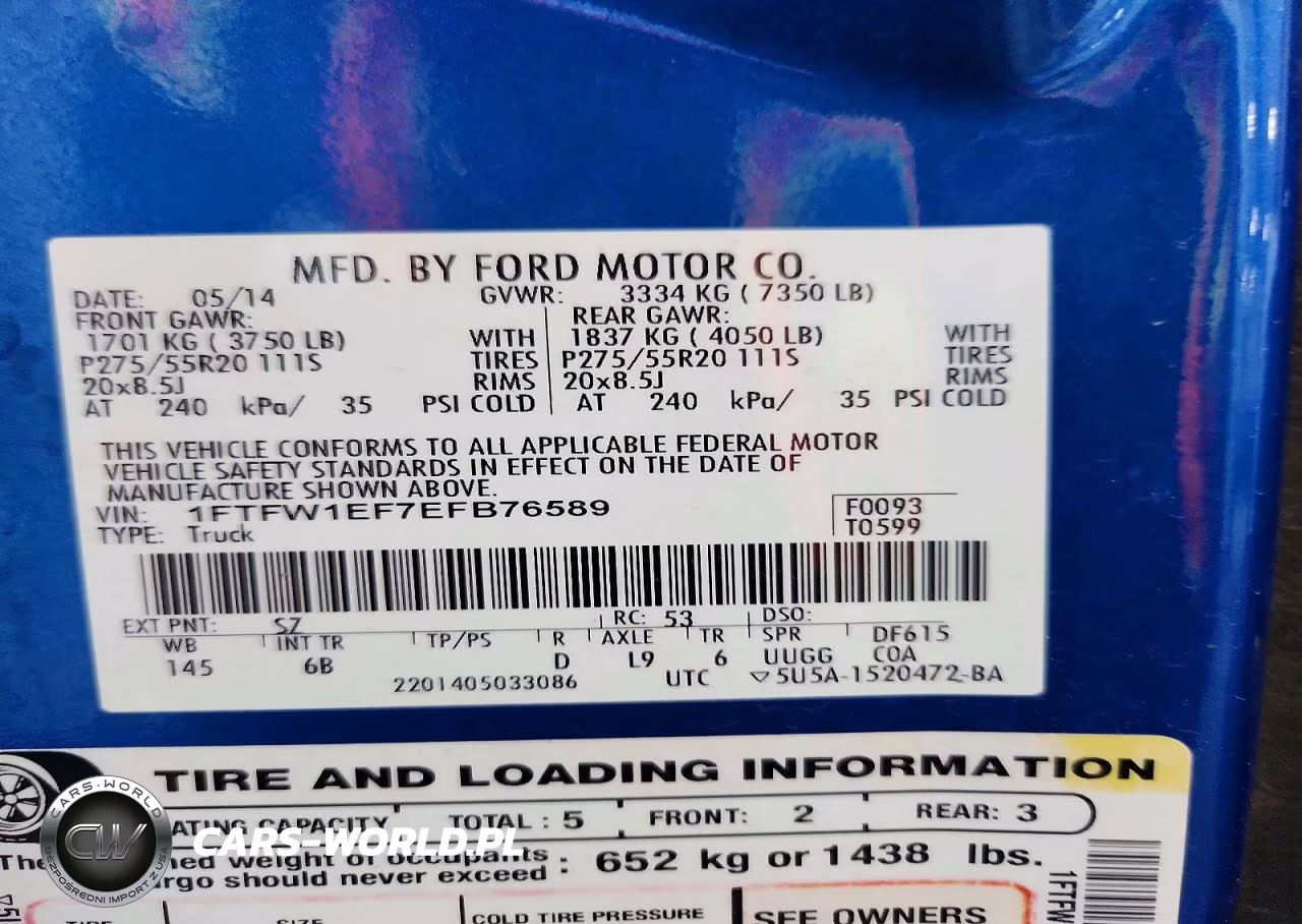 2014 Ford F150 Supercrew VIN:1FTFW1EF7EFB76589 - 12