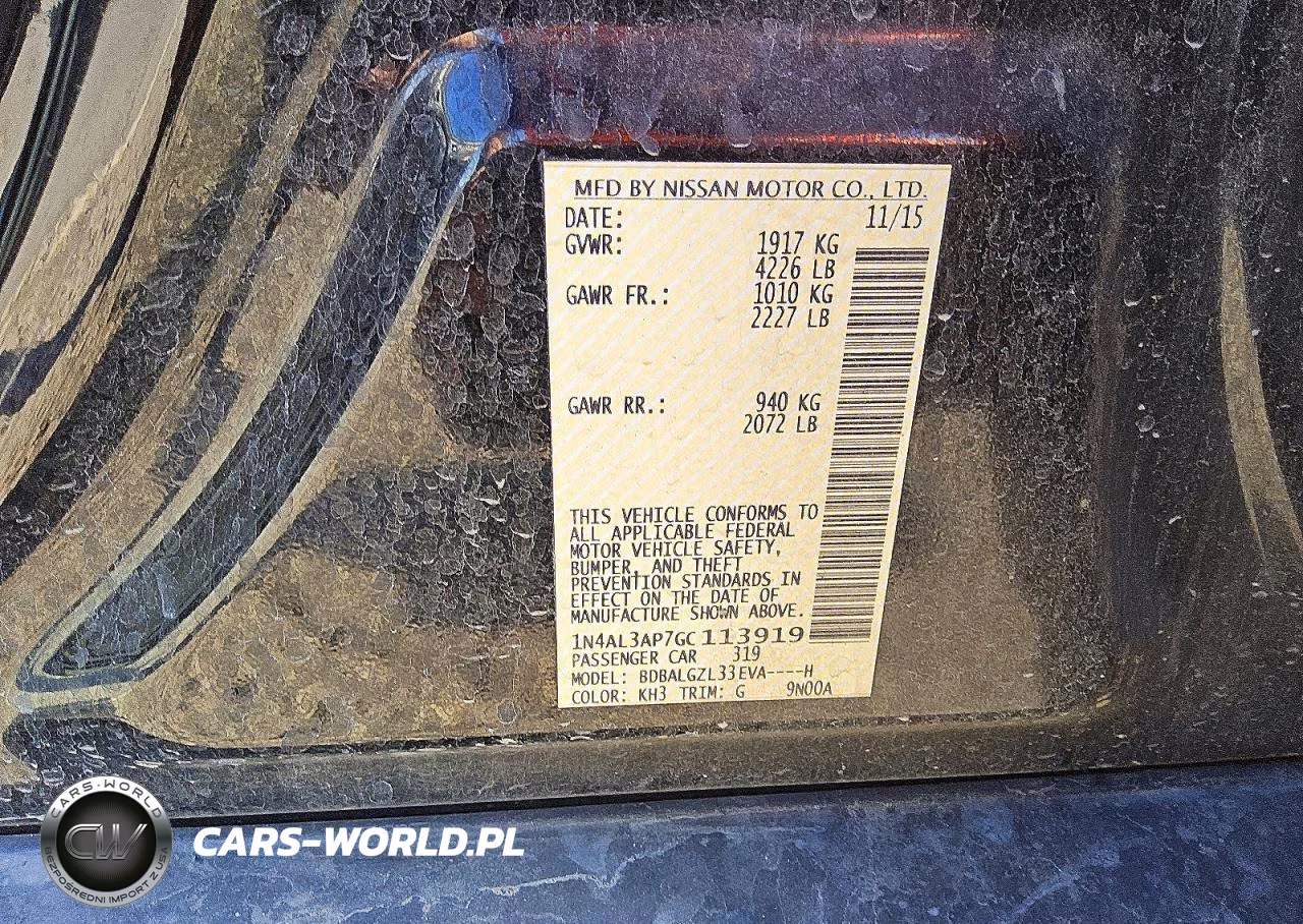 2016 Nissan Altima 2.5 S VIN:1N4AL3AP7GC113919 - 12