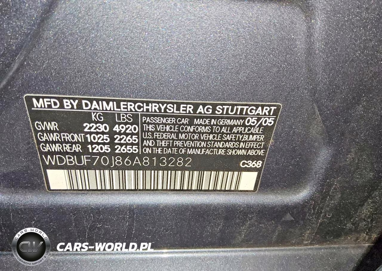 2006 Mercedes-Benz E 500 VIN:WDBUF70J86A813282 - 12