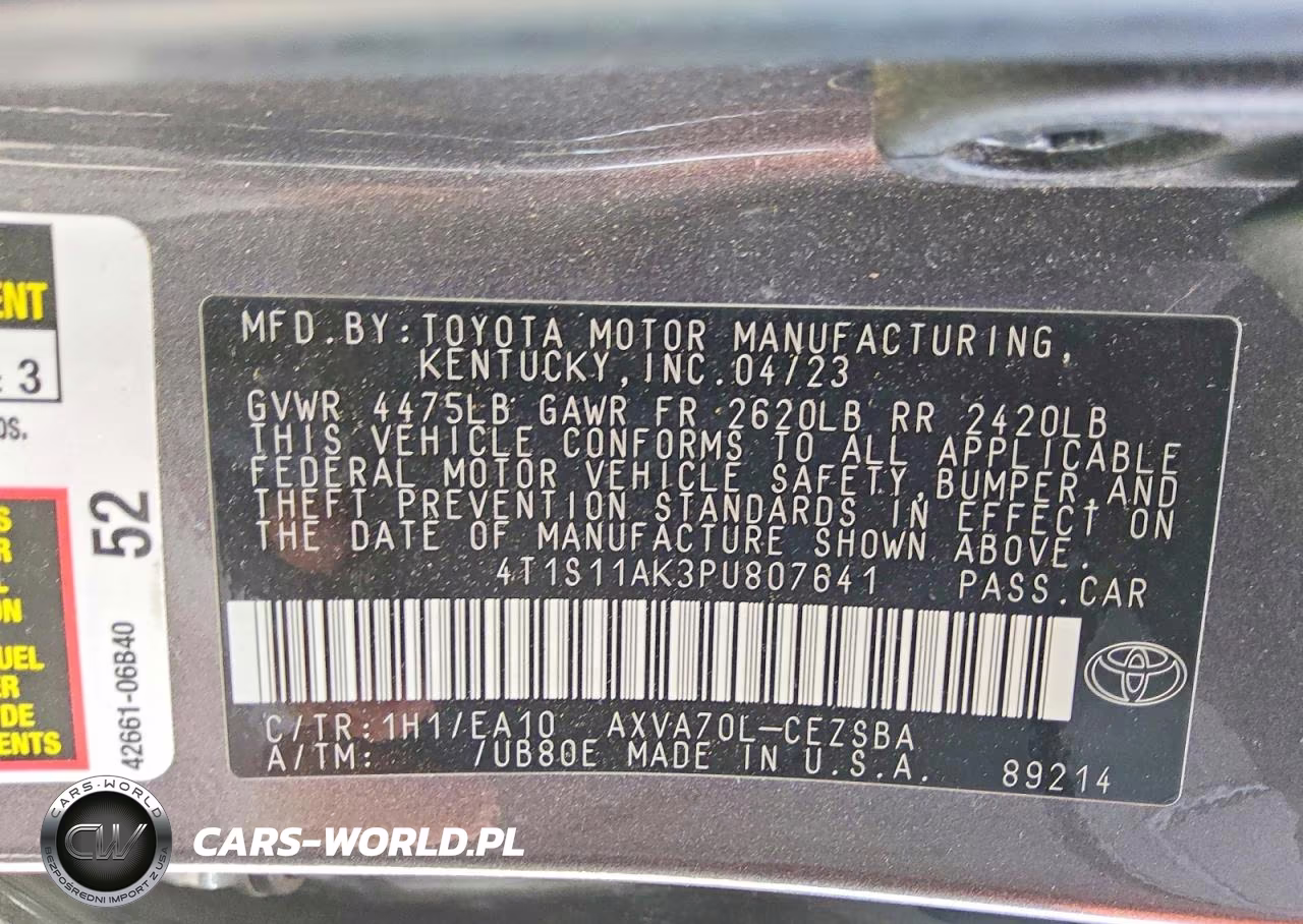 2023 Toyota Camry Se VIN:4T1S11AK3PU807641 - 12