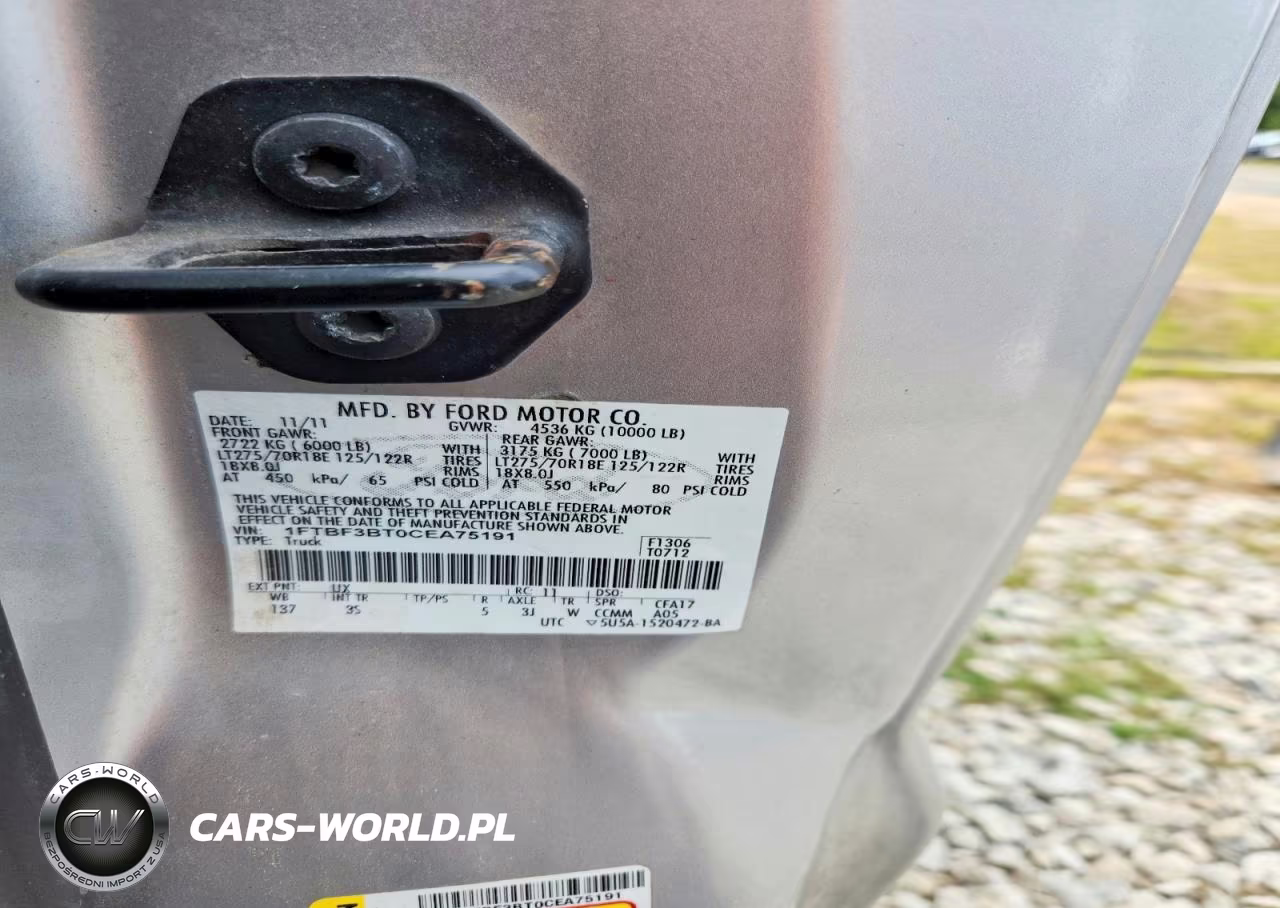 2012 Ford F350 Super Duty VIN:1FTBF3BT0CEA75191 - 12