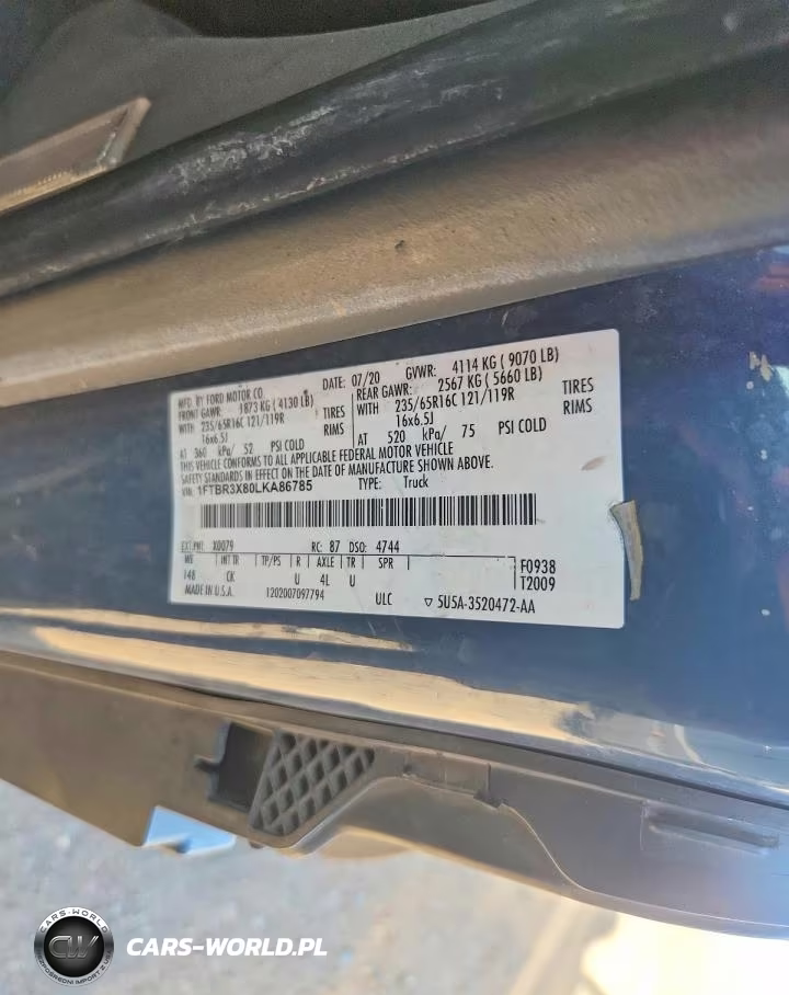 2020 Ford Transit T-250 VIN:1FTBR3X80LKA86785 - 13