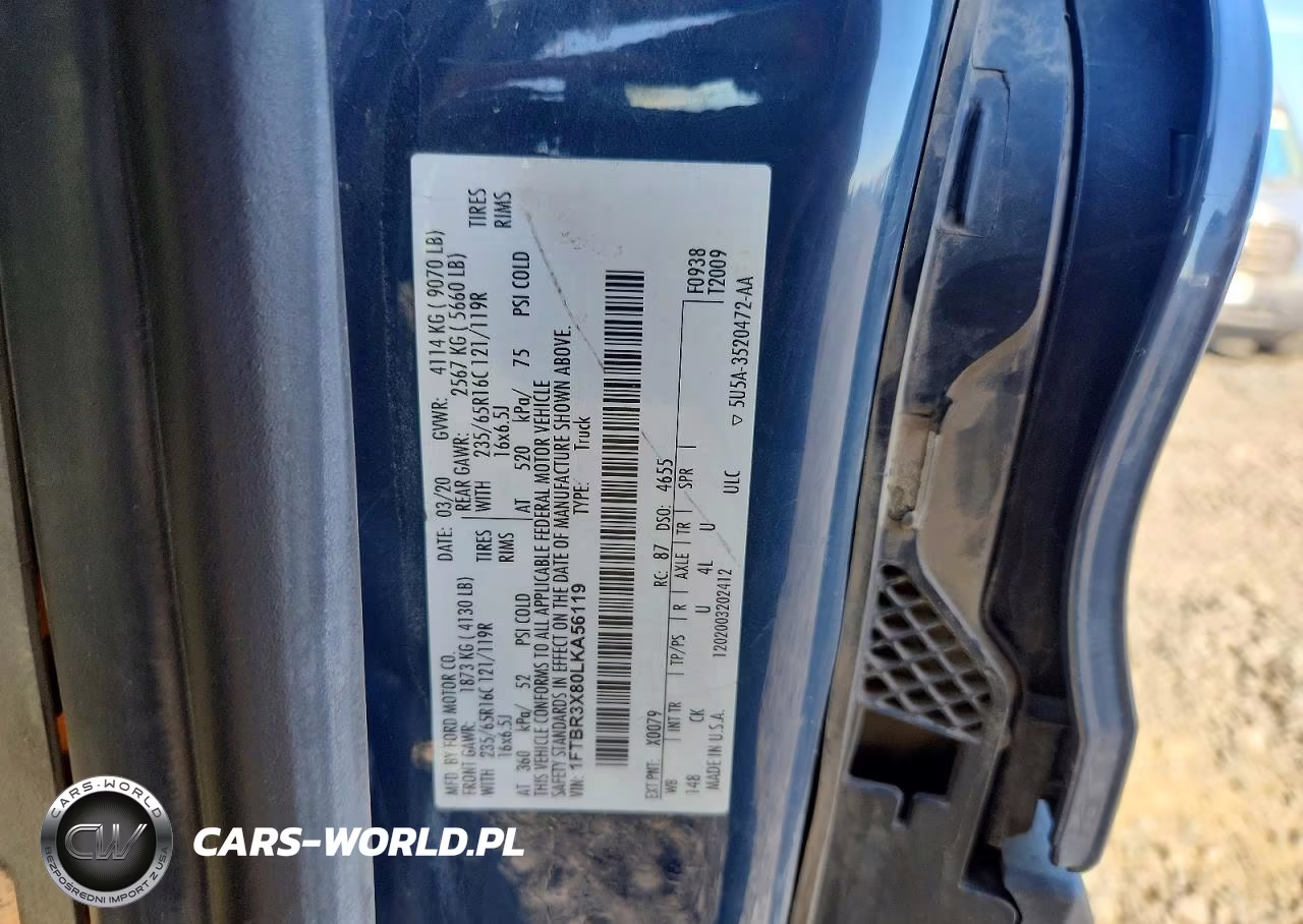 2020 Ford Transit 250 Delivery Van VIN:1FTBR3X80LKA56119 - 13