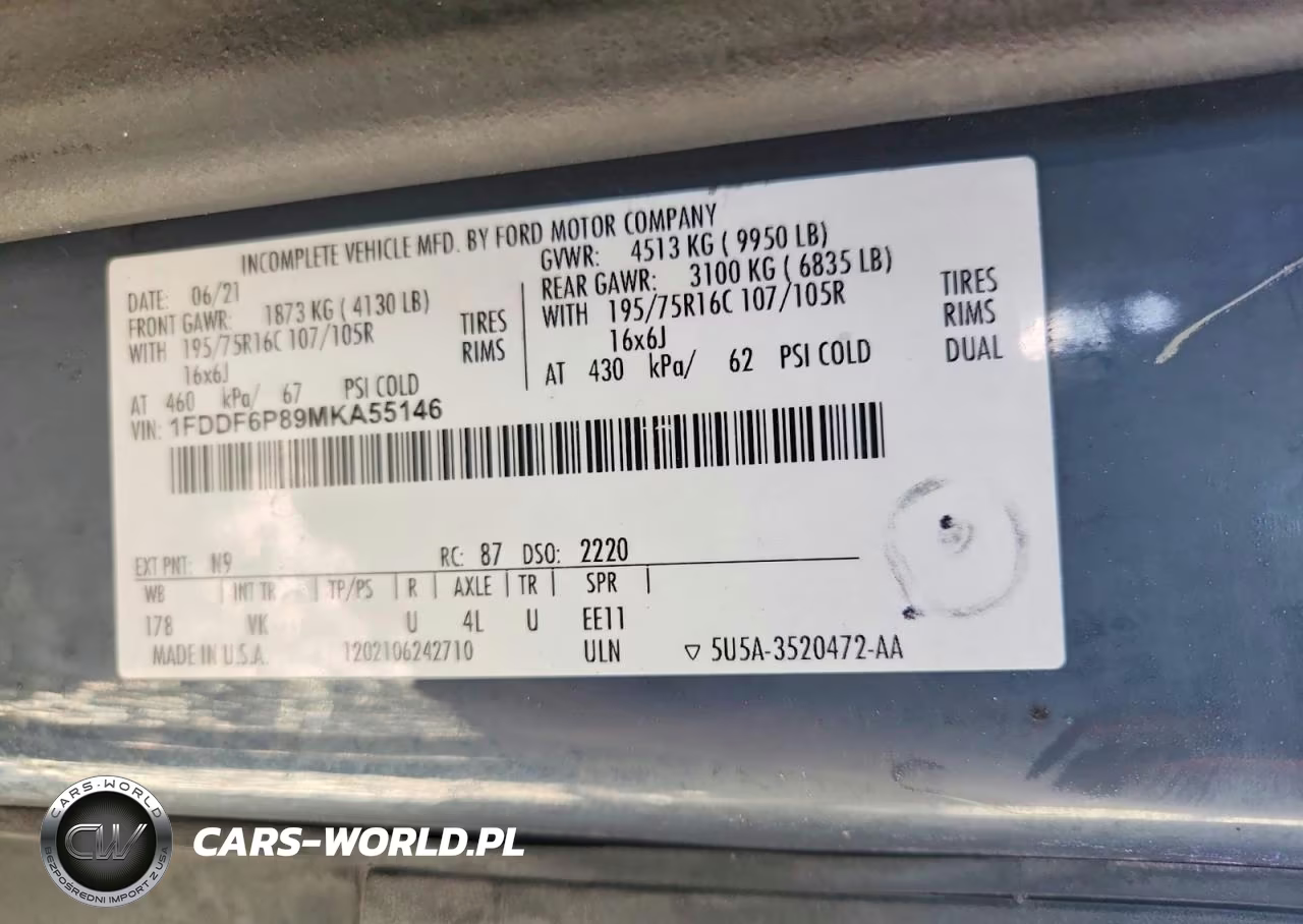 2021 Ford Transit Delivery Truck VIN:1FDDF6P89MKA55146 - 13