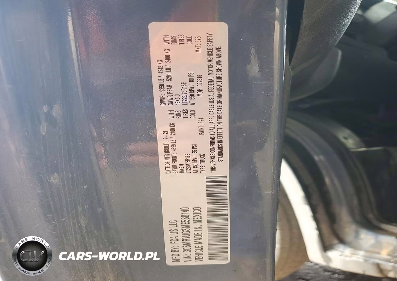 2021 Ram Promaster 3500 Delivery Van VIN:3C6MRVJG3ME580140 - 13