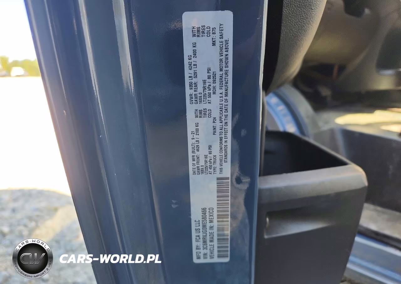 2021 Ram Promaster 3500 Delivery Van VIN:3C6MRVJG0ME580466 - 12