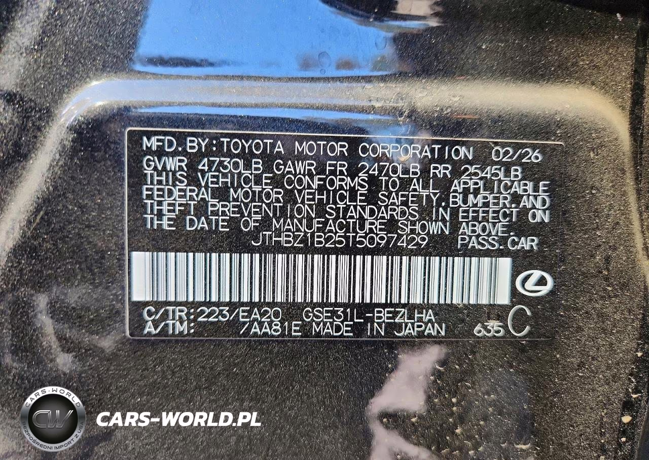 2026 Lexus Is 350 F Sport Design VIN:JTHBZ1B25T5097429 - 12