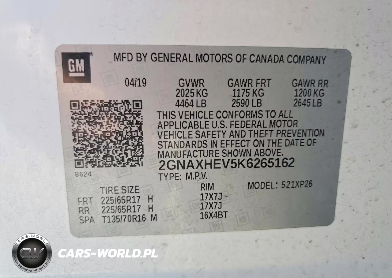 2019 Chevrolet Equinox Ls VIN:2GNAXHEV5K6265162 - 13