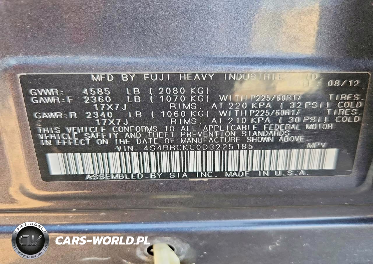 2013 Subaru Outback 2.5I Limited VIN:4S4BRCKC0D3225185 - 13