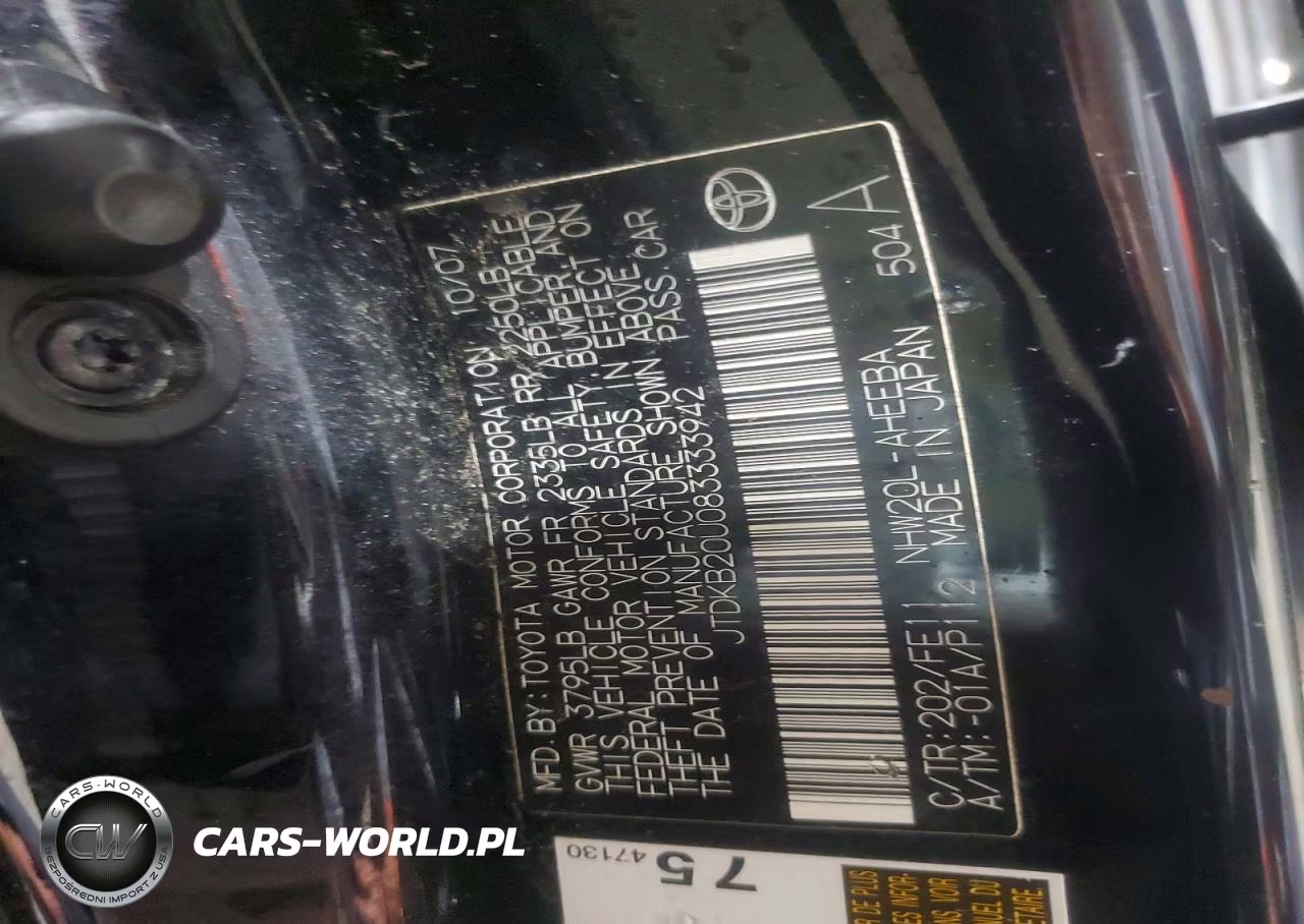 2008 Toyota Prius Base VIN:JTDKB20U083333942 - 12
