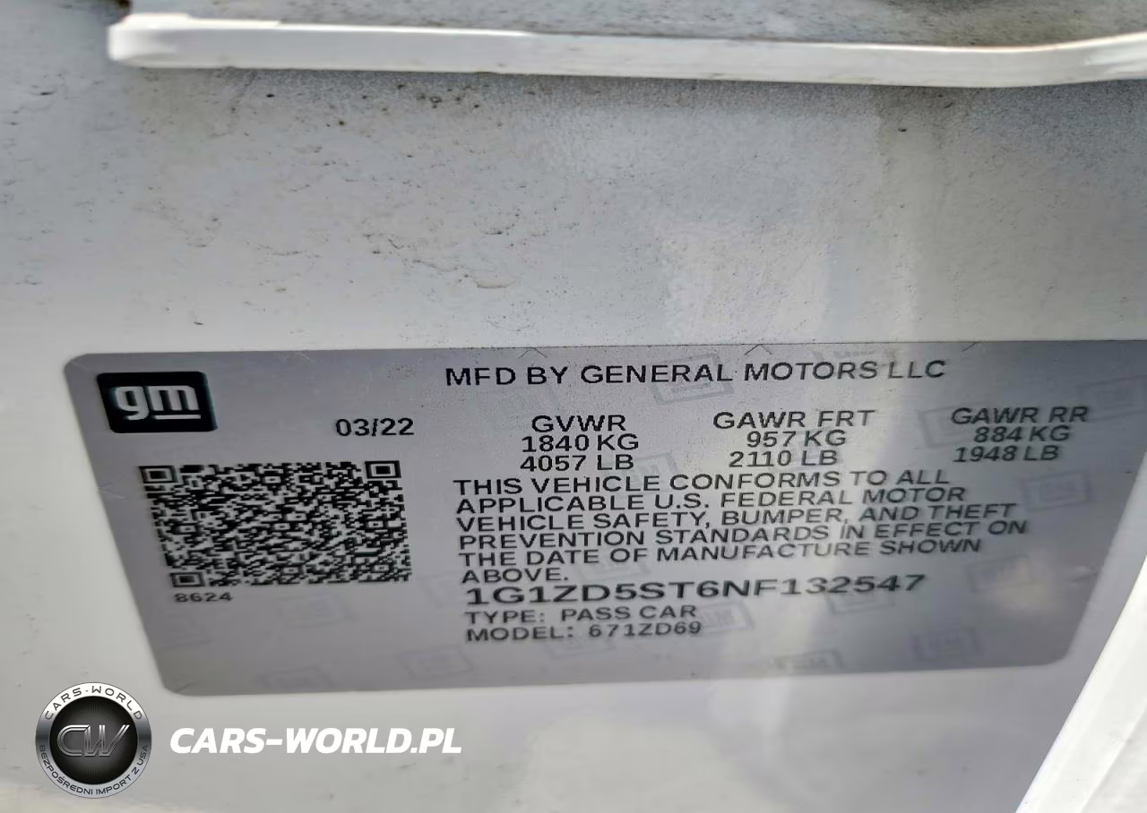 2022 Chevrolet Malibu Lt VIN:1G1ZD5ST6NF132547 - 12