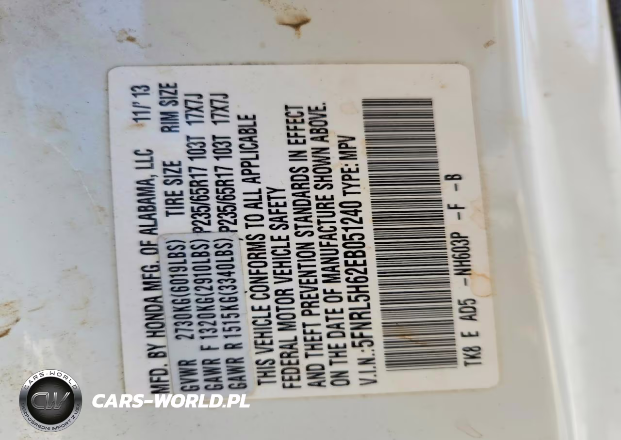 2014 Honda Odyssey Exl VIN:5FNRL5H62EB051240 - 13