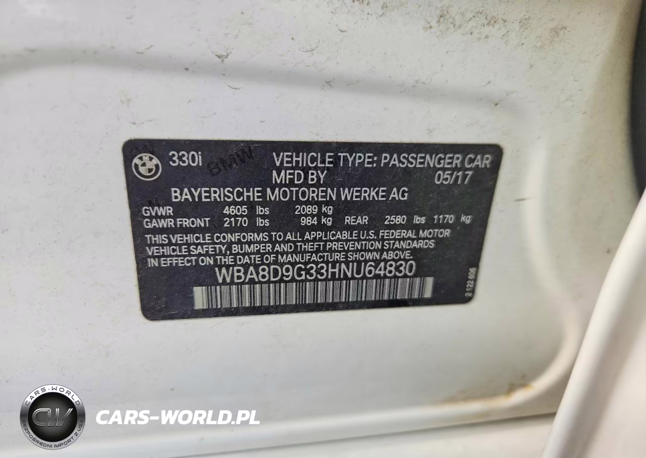 2017 BMW 330 Xi VIN:WBA8D9G33HNU64830 - 12