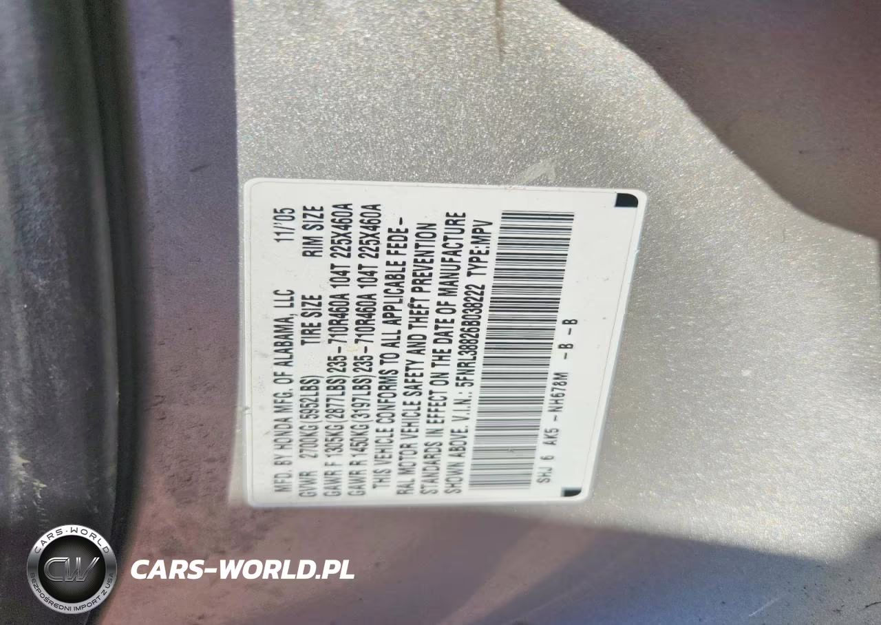 2006 Honda Odyssey Touring VIN:5FNRL38826B038222 - 13