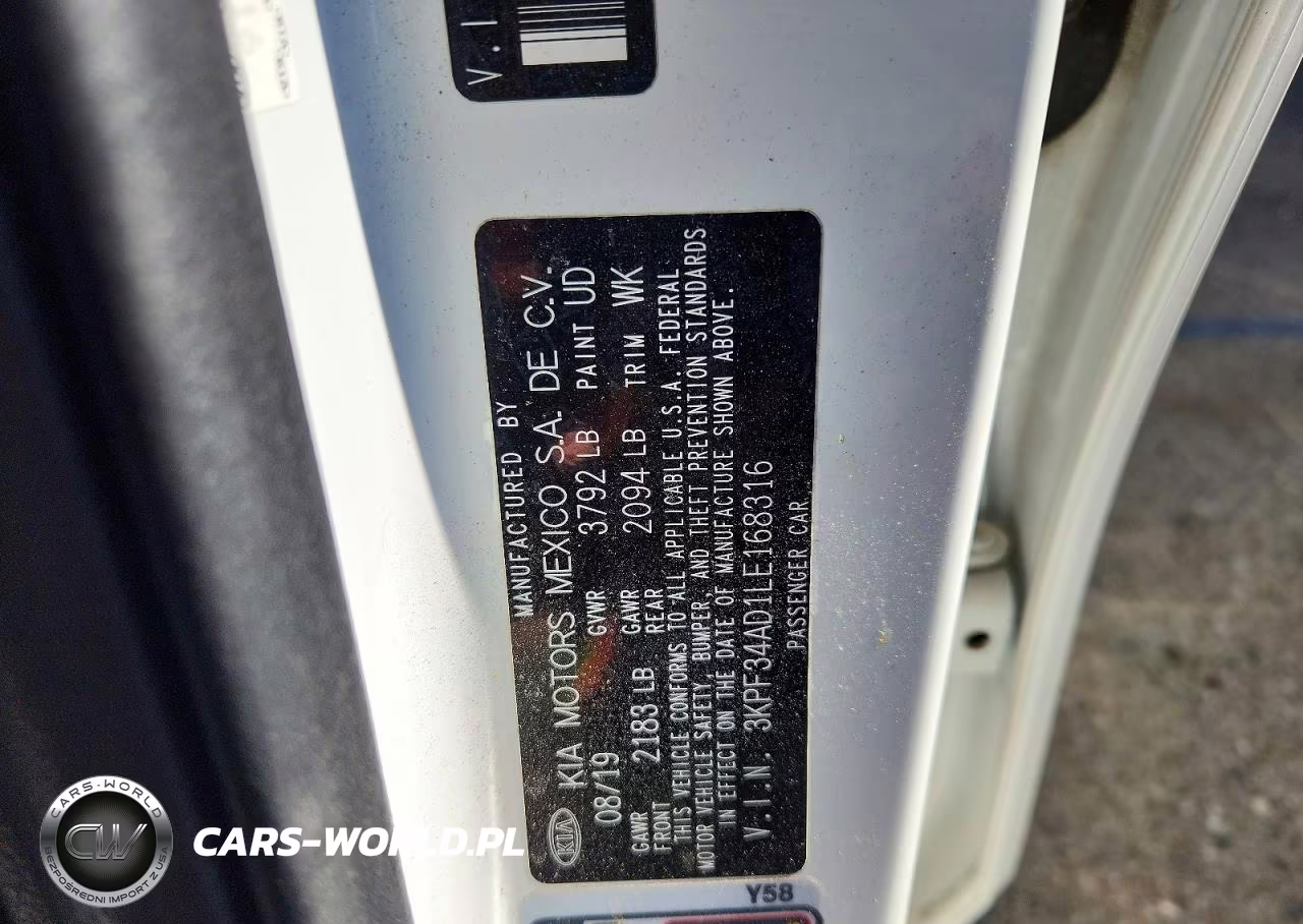2020 Kia Forte Gt Line VIN:3KPF34AD1LE168316 - 12