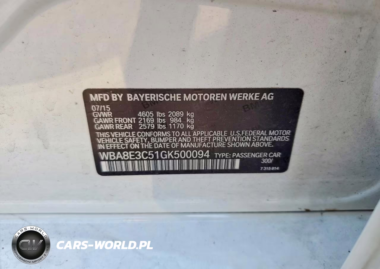 2016 BMW 328 Xi Sulev VIN:WBA8E3C51GK500094 - 12