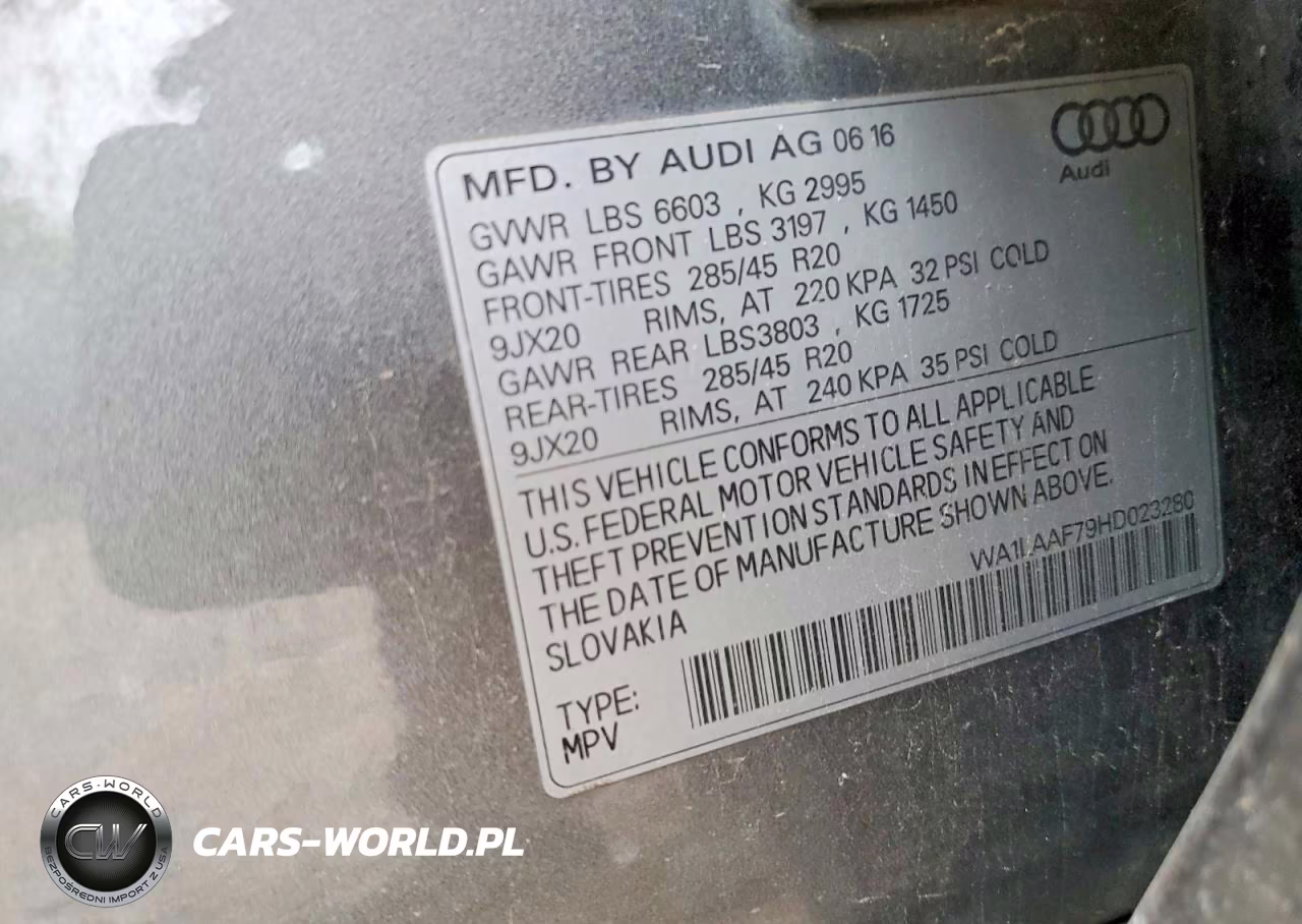 2017 Audi Q7 Premium Plus VIN:WA1LAAF79HD023280 - 13