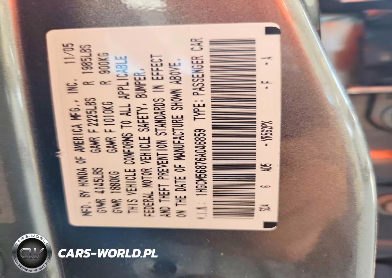2006 Honda Accord Ex VIN:1HGCM56876A046859 - 12