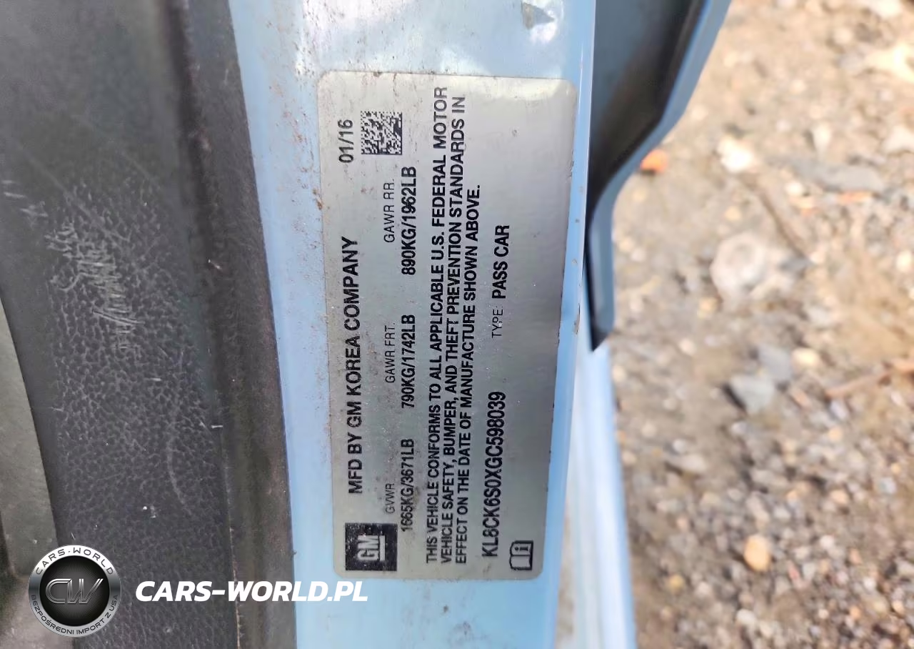 2016 Chevrolet Spark Ev 1Lt VIN:KL8CK6S0XGC598039 - 12