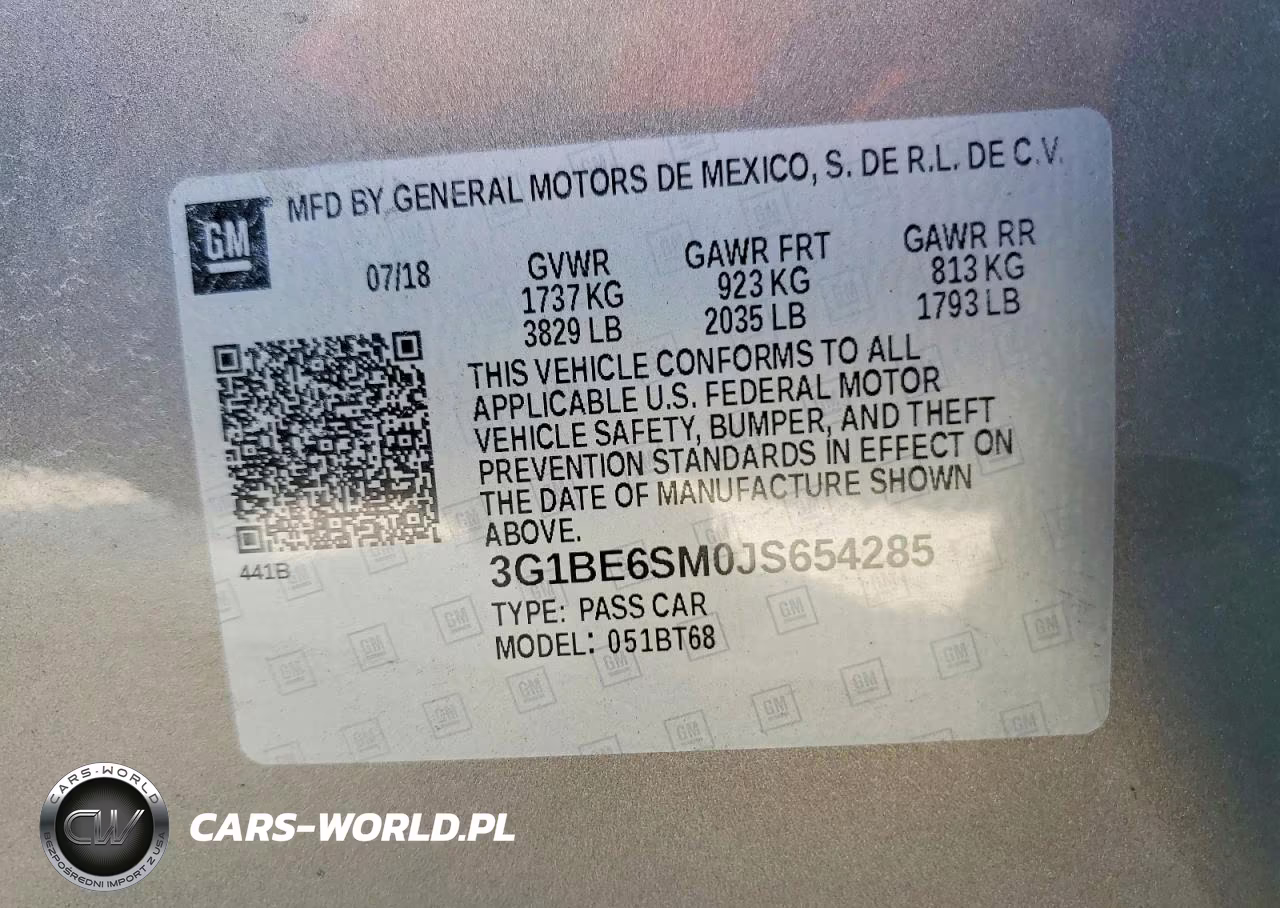 2018 Chevrolet Cruze Lt VIN:3G1BE6SM0JS654285 - 13