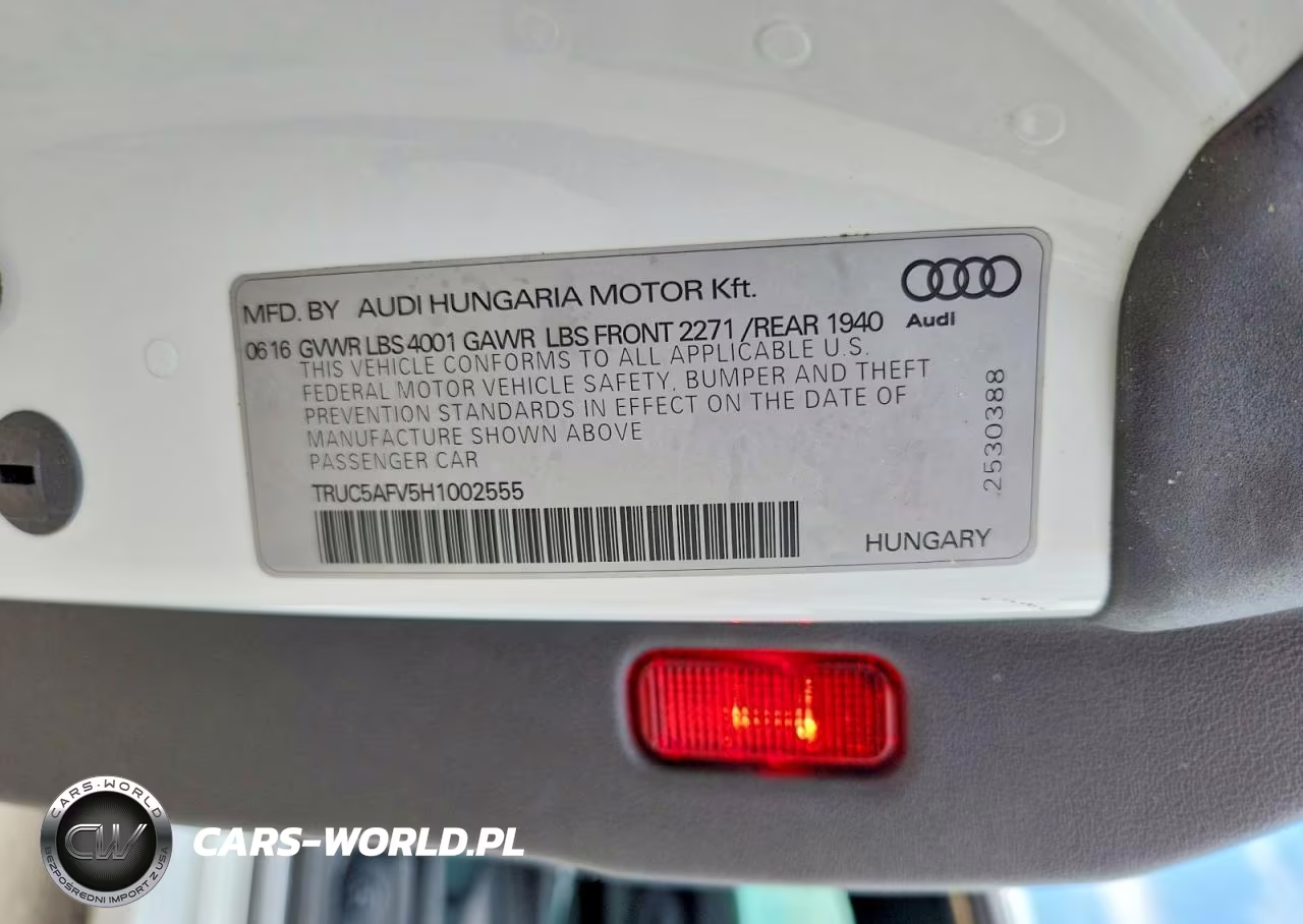 2017 Audi Tt VIN:TRUC5AFV5H1002555 - 12