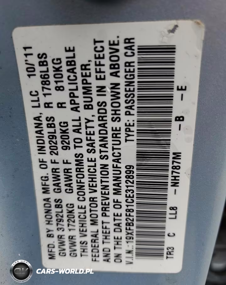 2012 Honda Civic Ex VIN:19XFB2F81CE312899 - 13