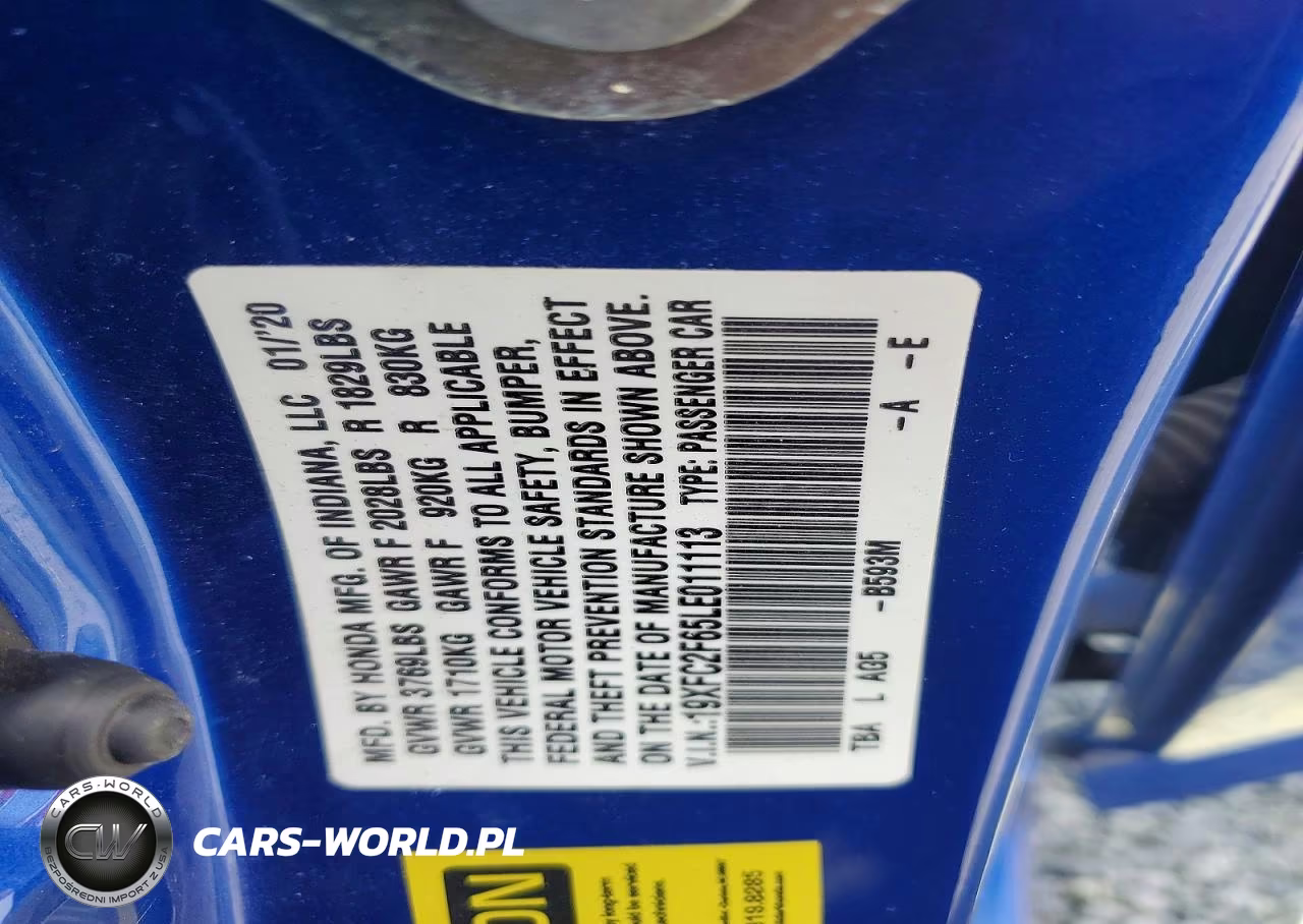 2020 Honda Civic Lx VIN:19XFC2F65LE011113 - 12