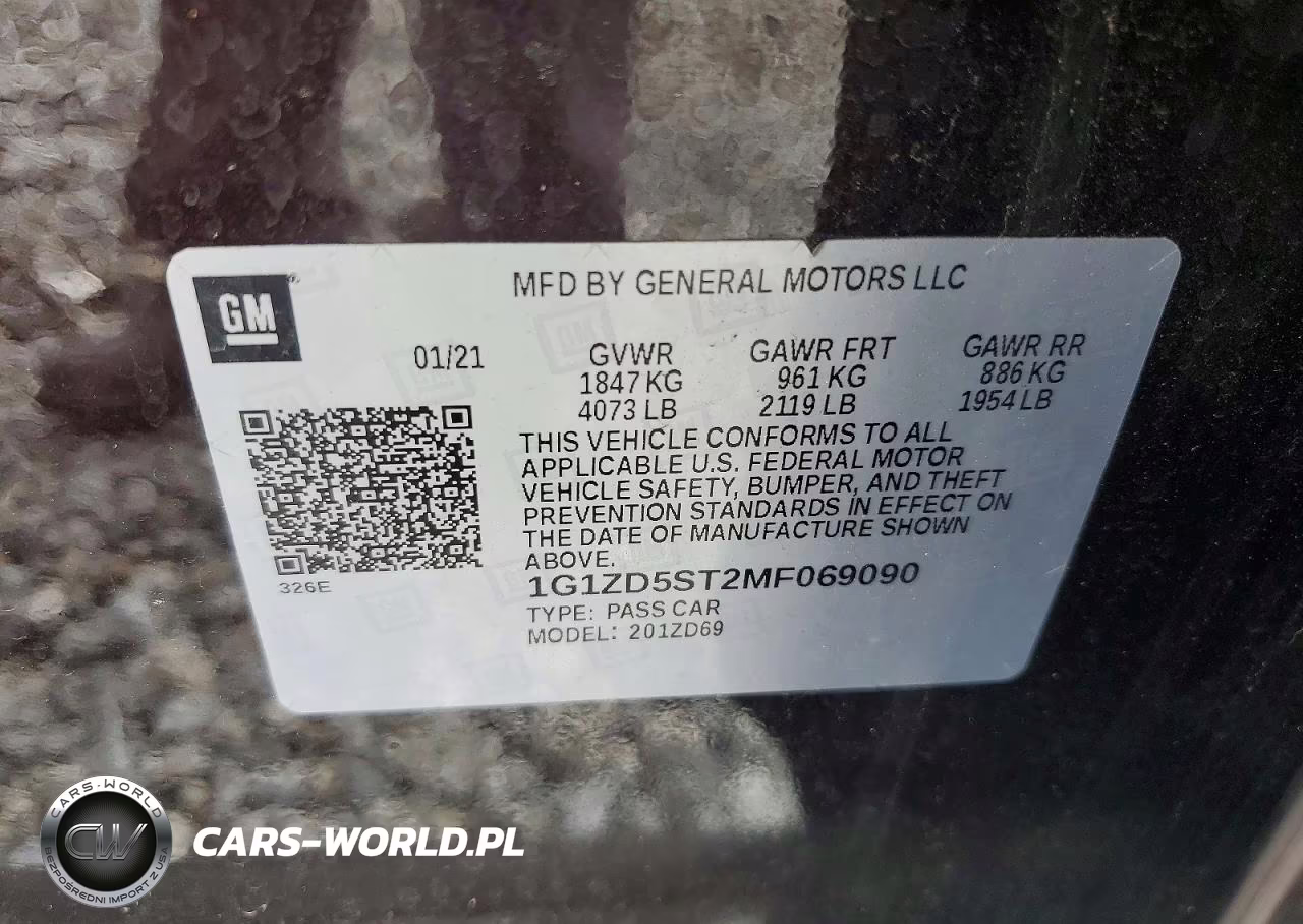 2021 Chevrolet Malibu Lt VIN:1G1ZD5ST2MF069090 - 12