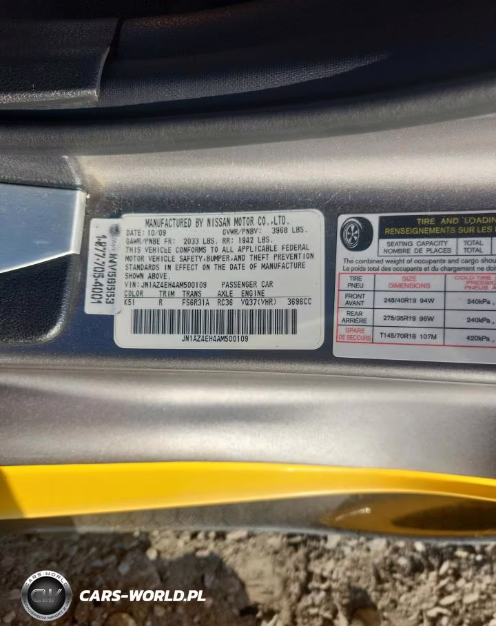 2010 Nissan 370Z Base VIN:JN1AZ4EH4AM500109 - 12