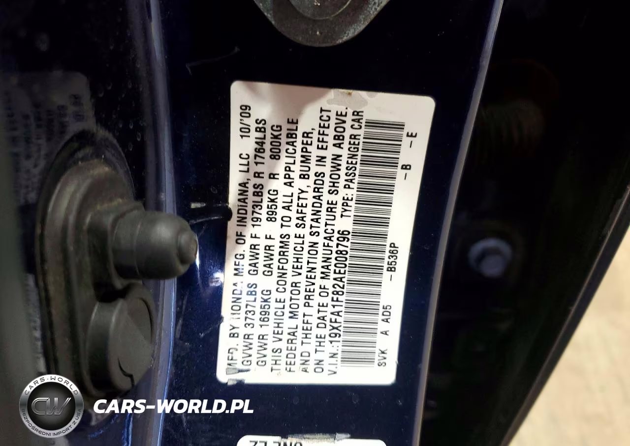 2010 Honda Civic Ex VIN:19XFA1F82AE008796 - 12