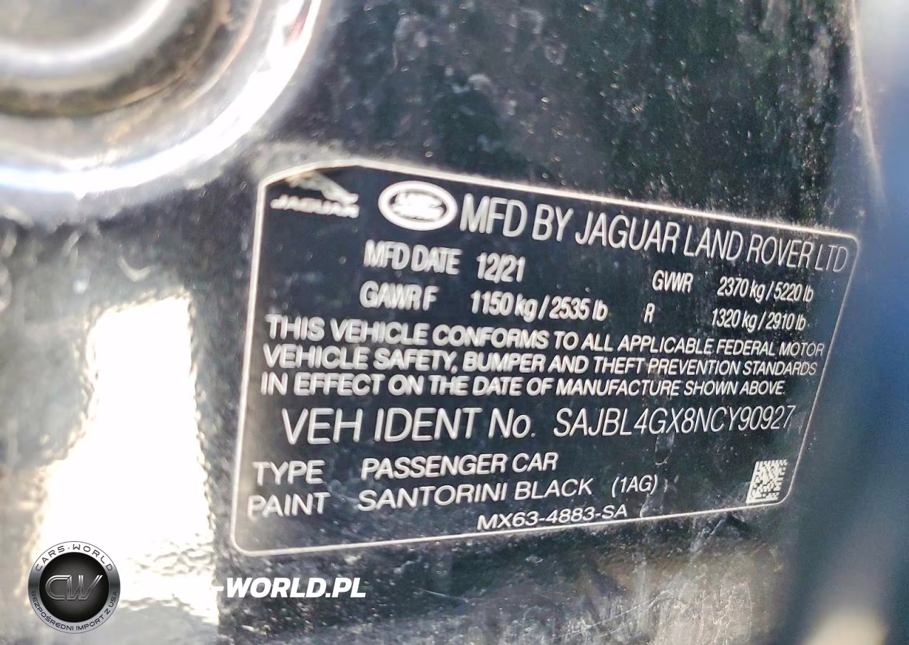 2022 Jaguar Xf VIN:SAJBL4GX8NCY90927 - 12