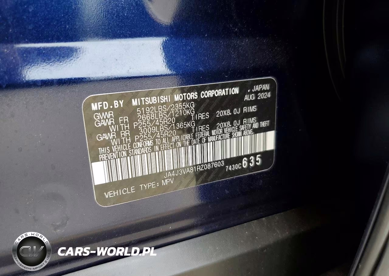 2024 Mitsubishi Outlander Se VIN:JA4J3VA81RZ087603 - 12