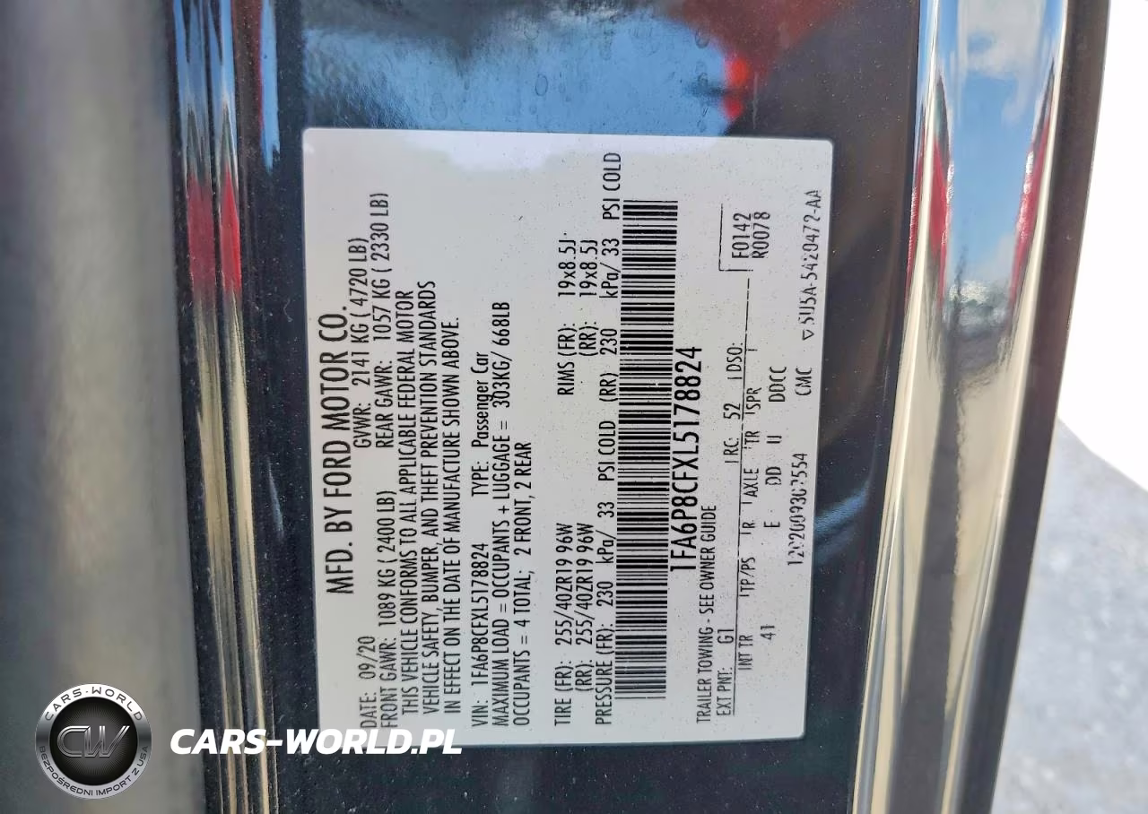 2020 Ford Mustang Gt VIN:1FA6P8CFXL5178824 - 13