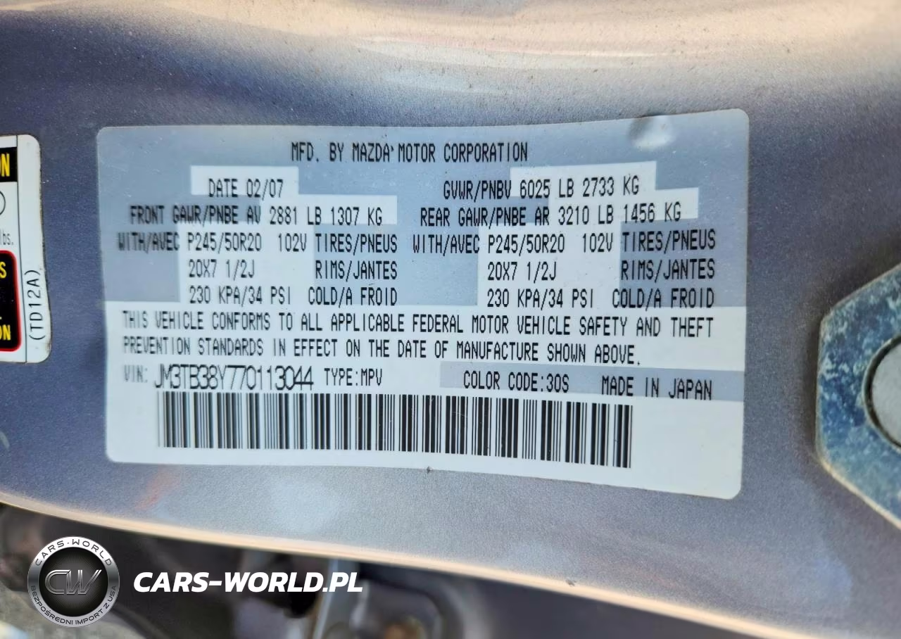 2007 Mazda Cx-9 VIN:JM3TB38Y770113044 - 13