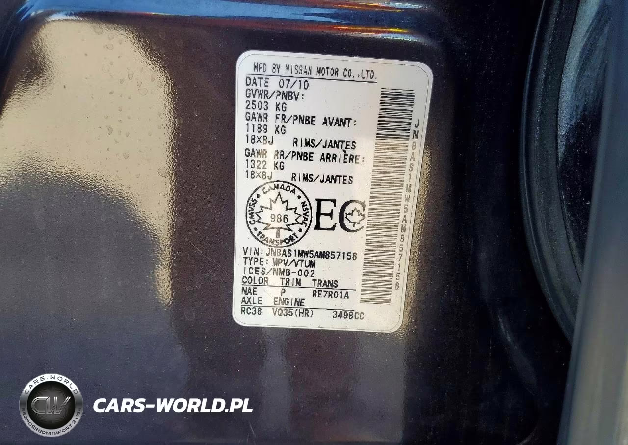 2010 Infiniti Fx35 Base VIN:JN8AS1MW5AM857156 - 13