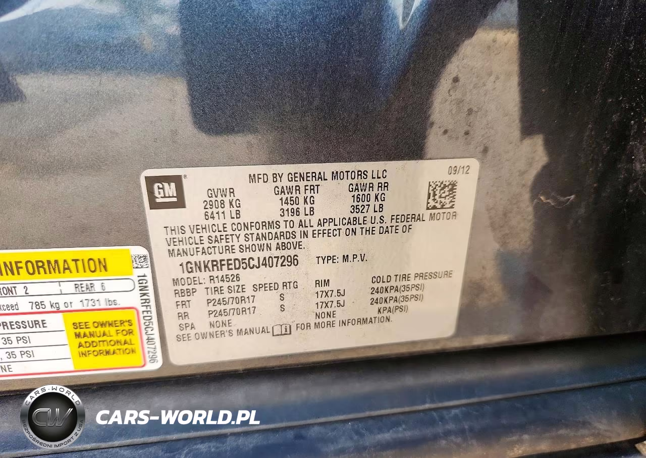 2012 Chevrolet Traverse Ls VIN:1GNKRFED5CJ407296 - 12