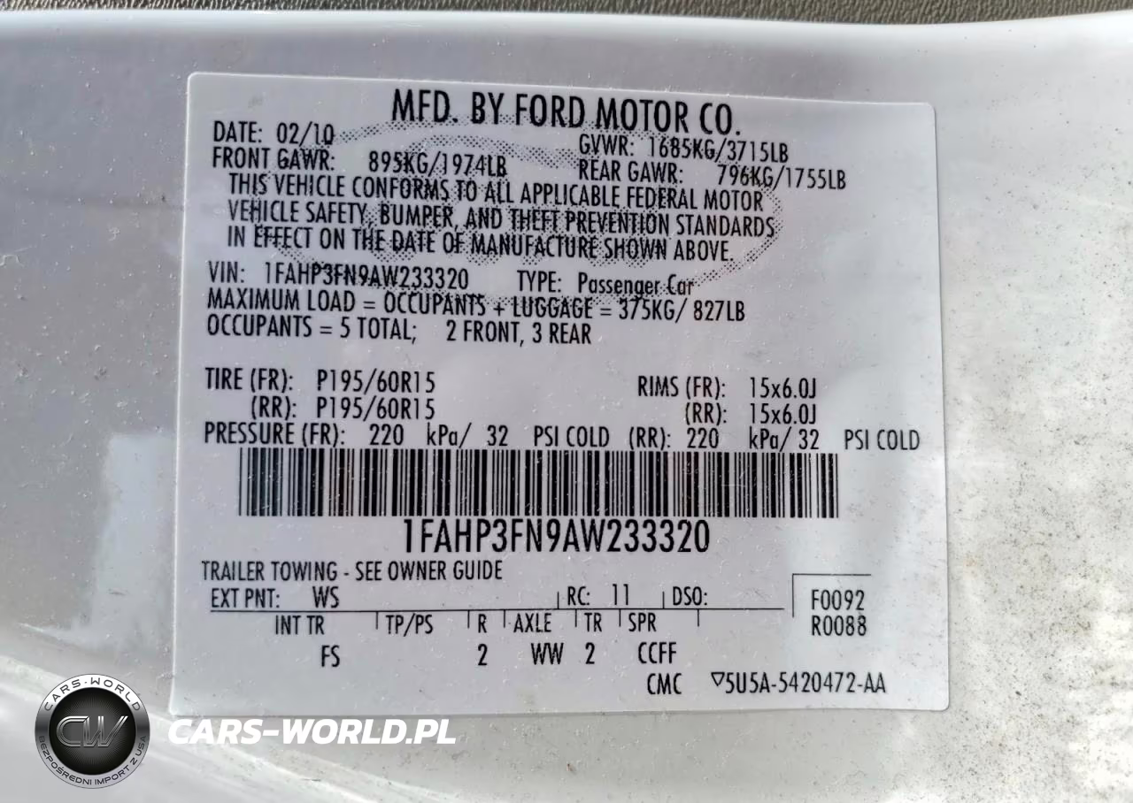 2010 Ford Focus Se VIN:1FAHP3FN9AW233320 - 12