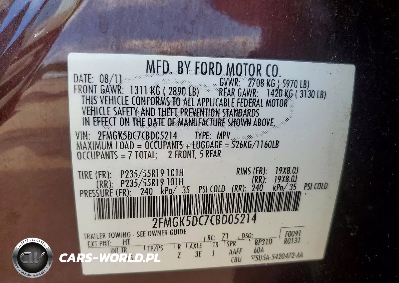 2012 Ford Flex Limited VIN:2FMGK5DC7CBD05214 - 12